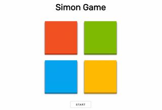 A screen shot of the Simon Memory Game Project.